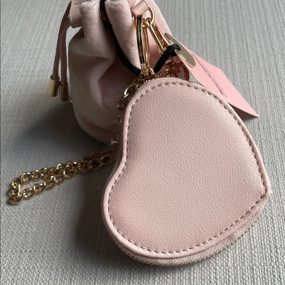 Juicy Couture angel Velvet Drawstring and heart micro bags - pink clay